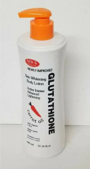 Glutathione Skin Whitening With Carrot Oil Lotion 600ml jbeautys Glutathione Skin Whitening With Carrot Oil Lotion 600ml jbeautys