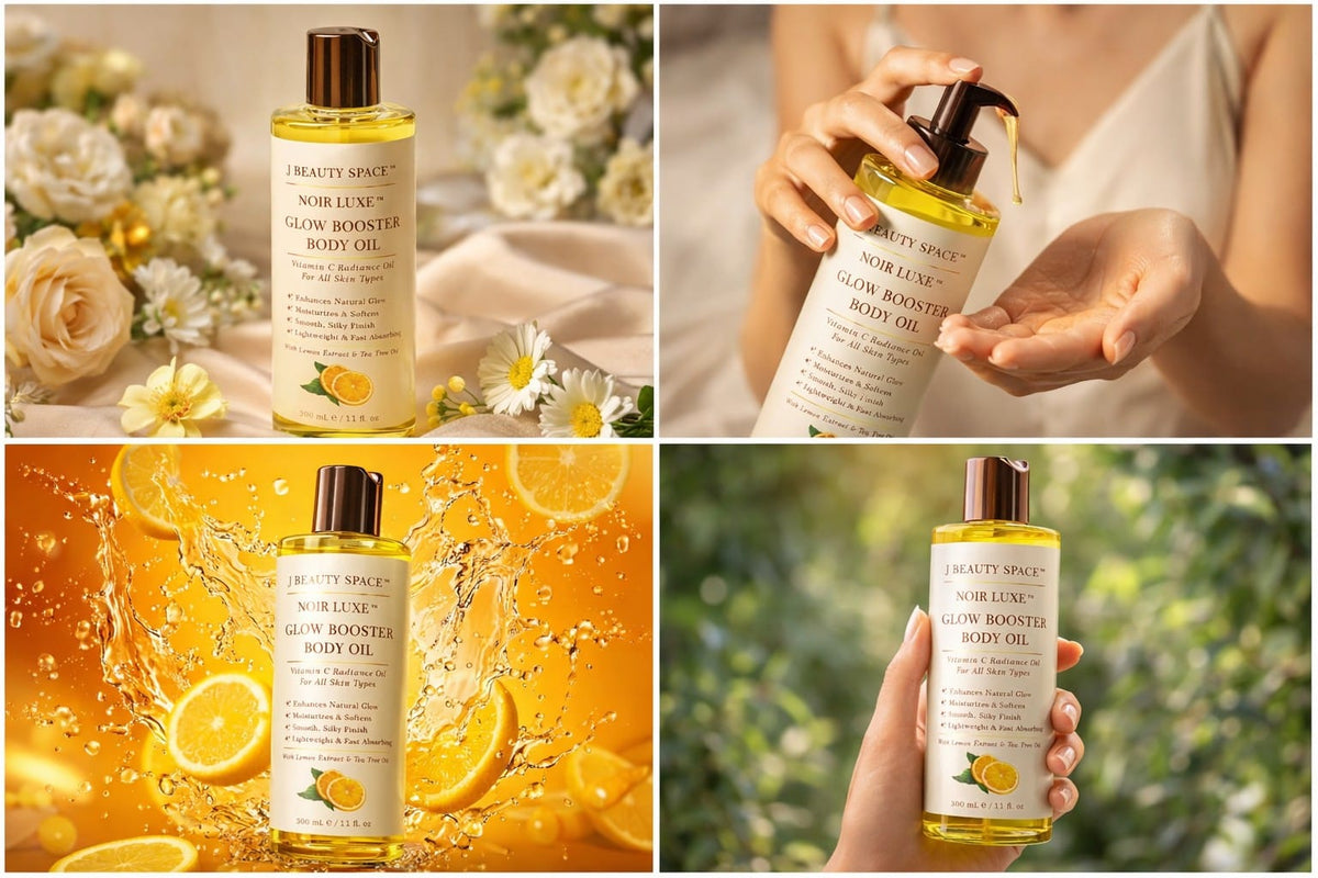 Jbeautys Glow Booster Vitamin C Face & Body Oil with Lemon Extract - Vitamin C Bright Skincare Serum for Radiant Skin.