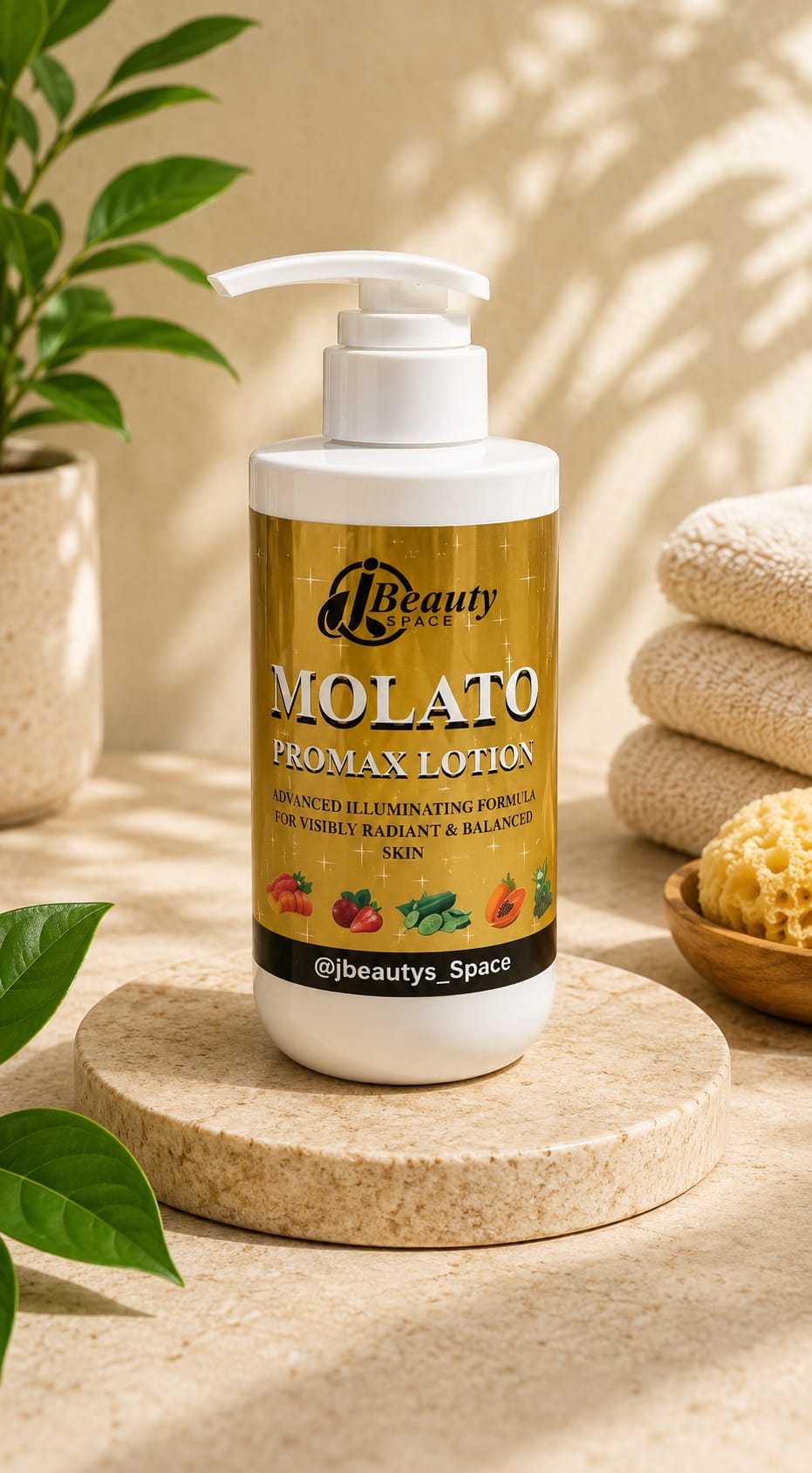 Jbeauty Molato Promax Organic up to 3 shade Lightening Body Lotion - 100% effective. Hydroquinone-Free,