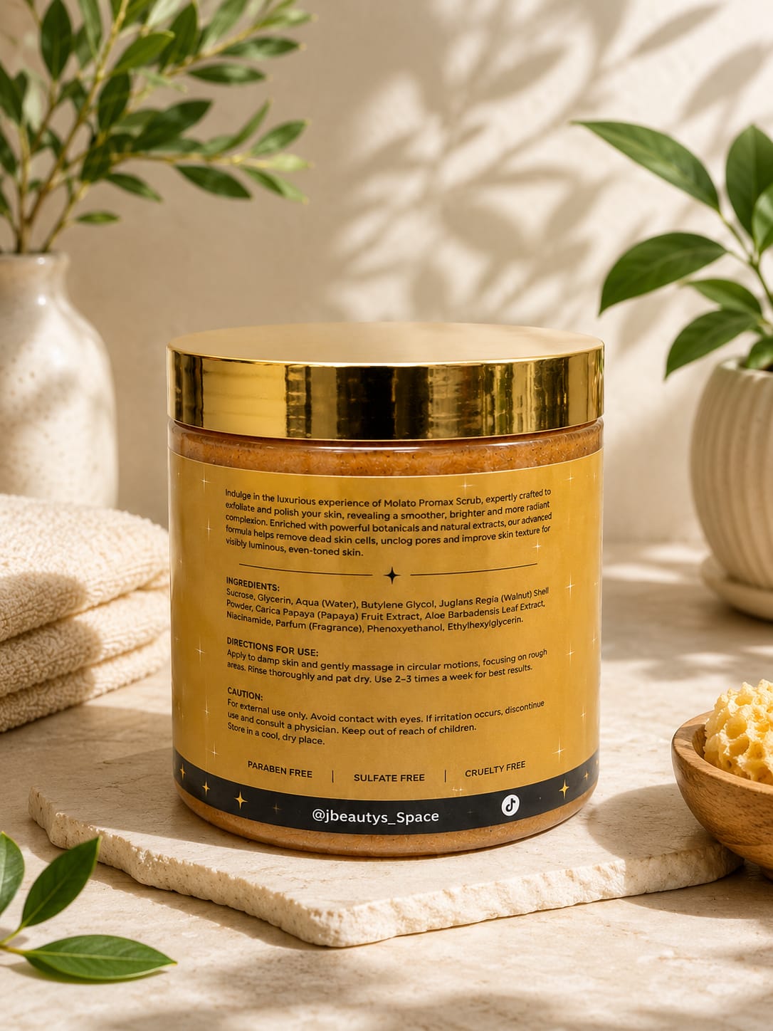 Molato Promax Brightening Body Scrub - 500g Niacinamide Peeling Exfoliator, Gentle Exfoliating Solution for Daily Bath & Body Care, Exfoliate for Radiant Glow & Smooth Skin