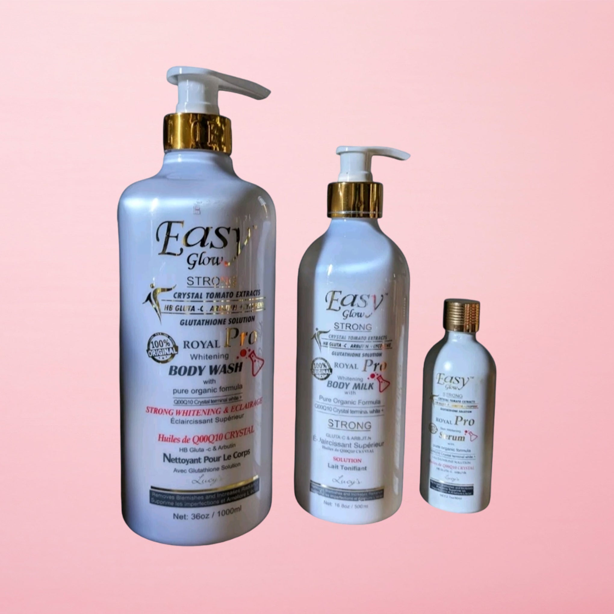 Radiance Trio: Easy Glow Royal Pro Whitening Body Care Set