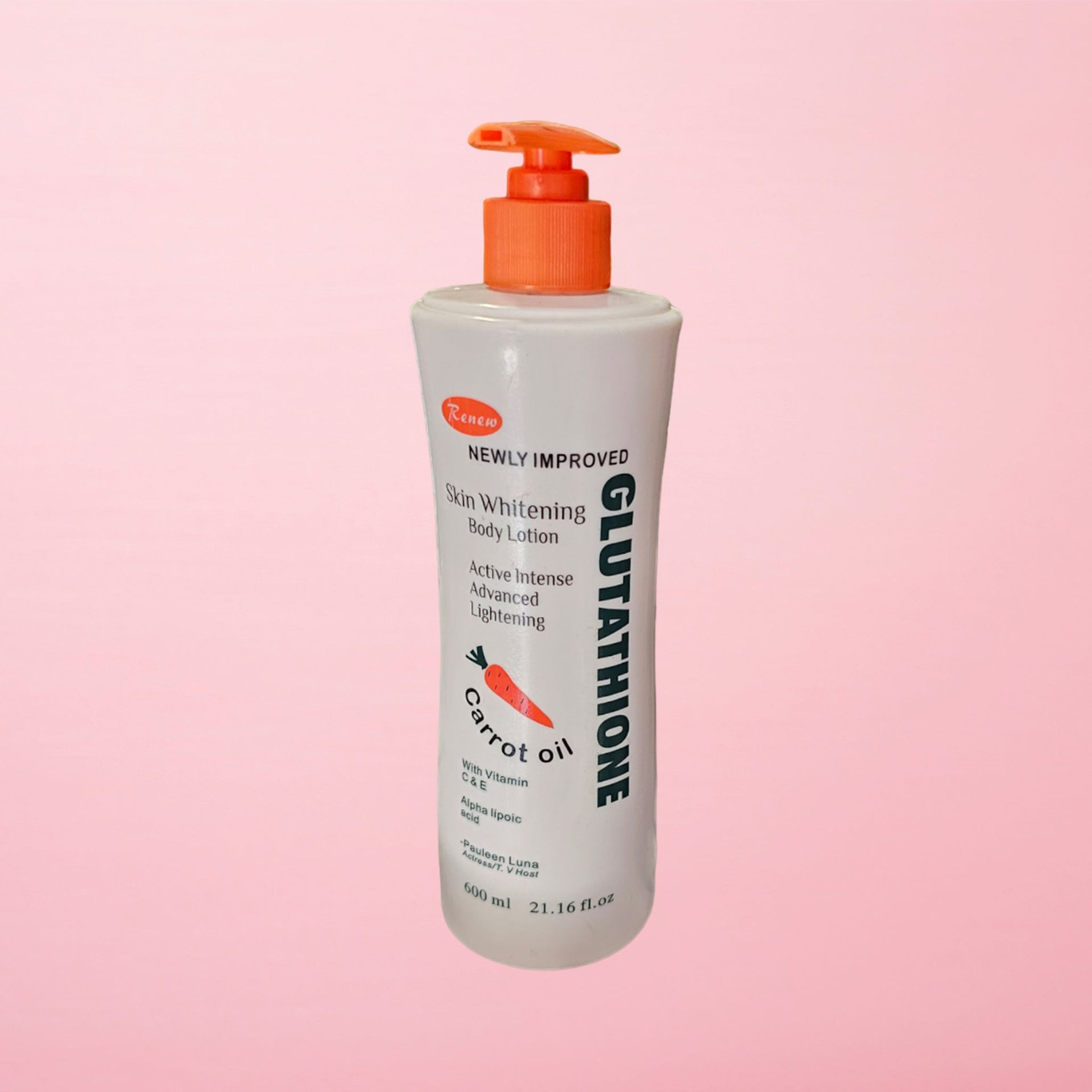 Renew Glutathione Skin Whitening Body Lotion with Carrot Oil - 600ml jbeautys Renew Glutathione Skin Whitening Body Lotion with Carrot Oil - 600ml jbeautys