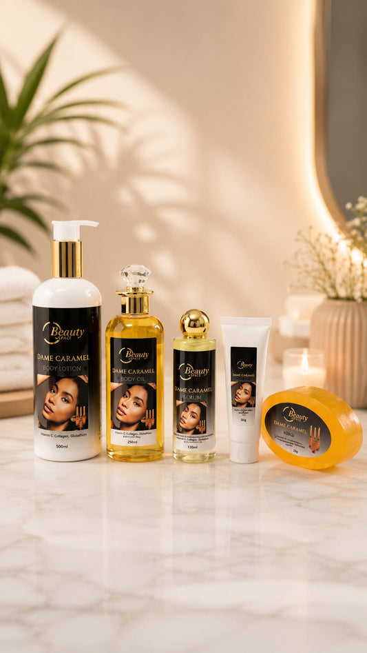 5in1 Dame Caramel Super Glowing Skin Combo for Caramel, Brown and chocolate skin.