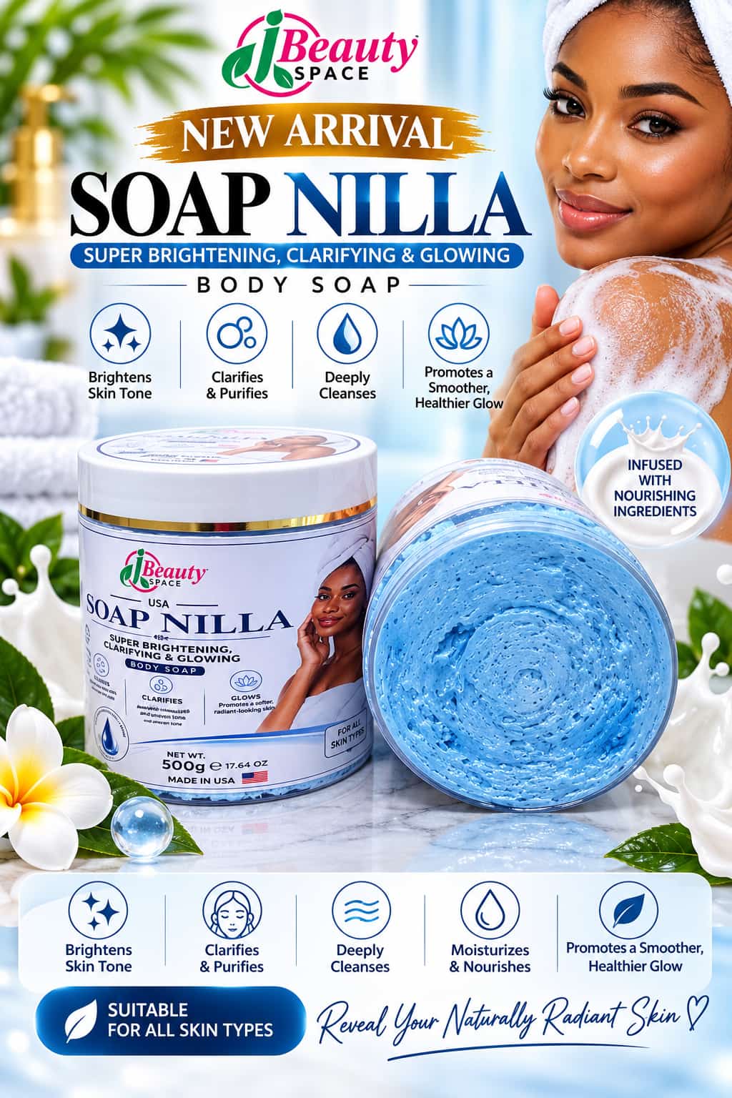 Nila Brightening Body & Face Soap - For Brown/Carmel/Chocolate Skin, Natural Ingredients.