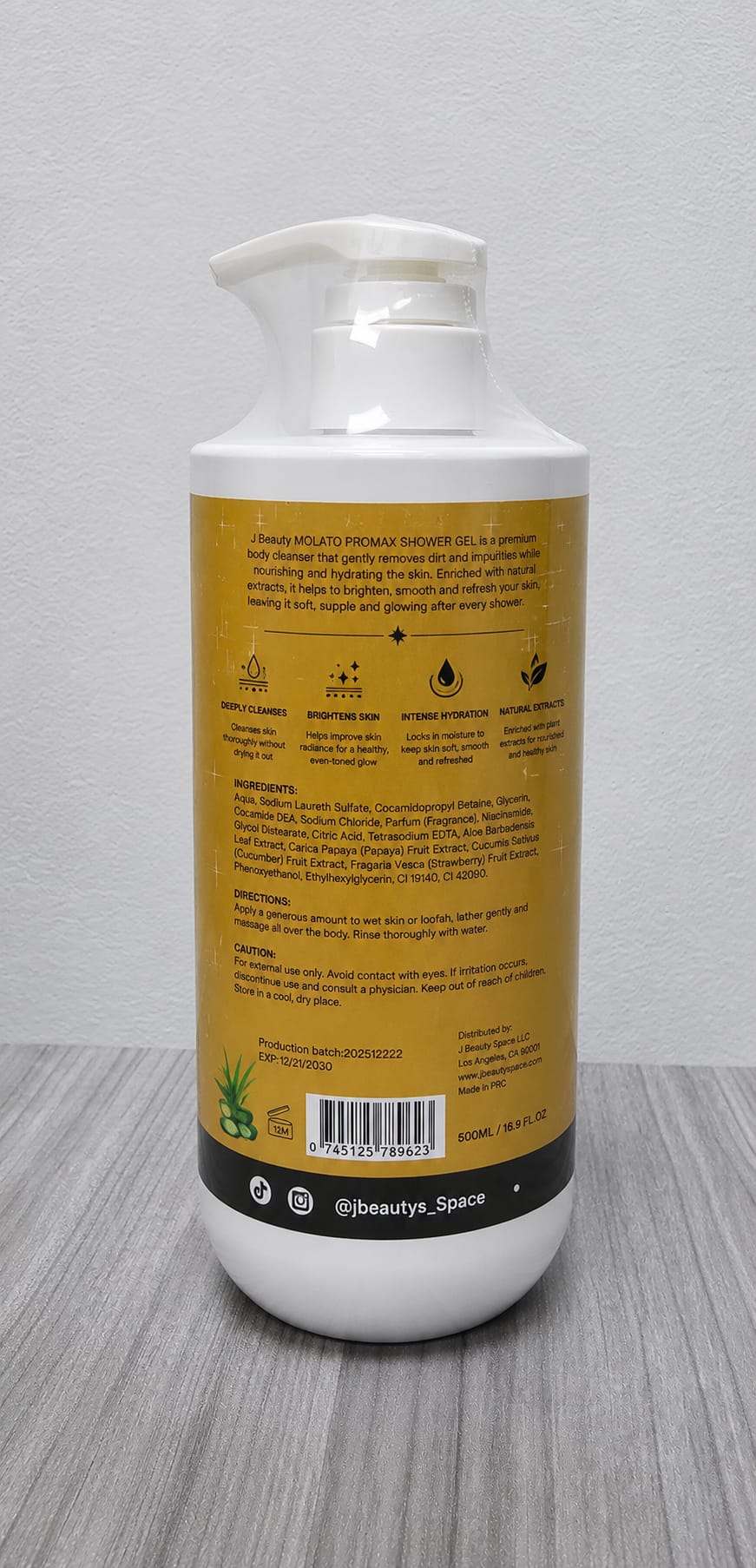 Jbeauty Organic Molato Promax Perfect Ligthening Body Shower Gel 500ml