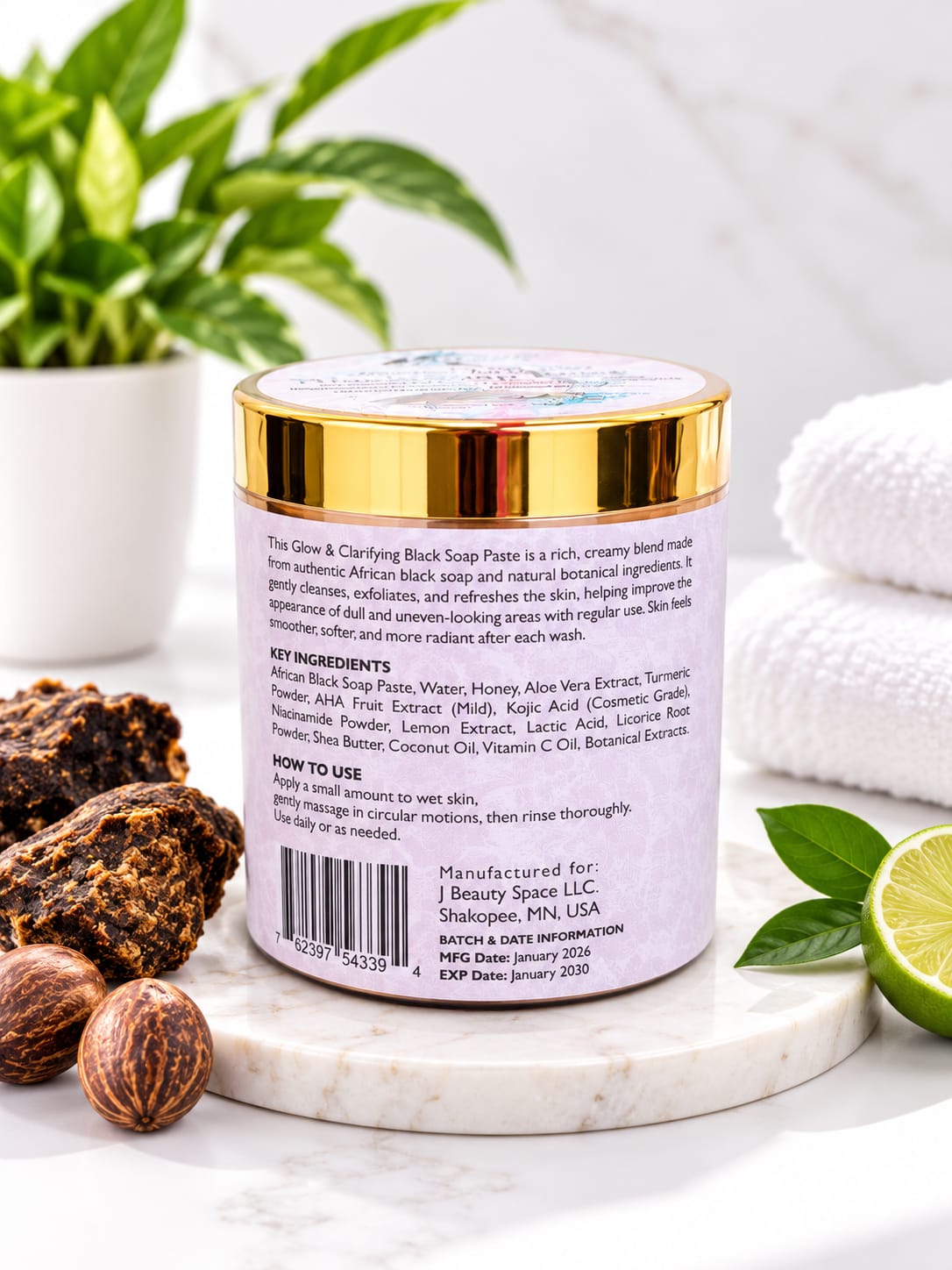 Mami et Point Blanc African Black Soap - Face & Body soap for All Skins, Eczema Relief, Dark Spots, Acne Treatment, Skin Repair