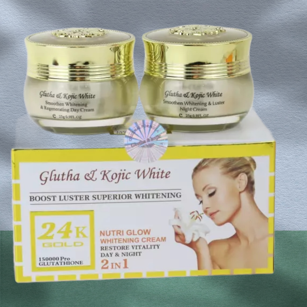 Glutha kojic whiteSuper Whitening 24K Gold Day and Night Face Beauty C jbeautys Glutha kojic whiteSuper Whitening 24K Gold Day and Night Face Beauty C jbeautys